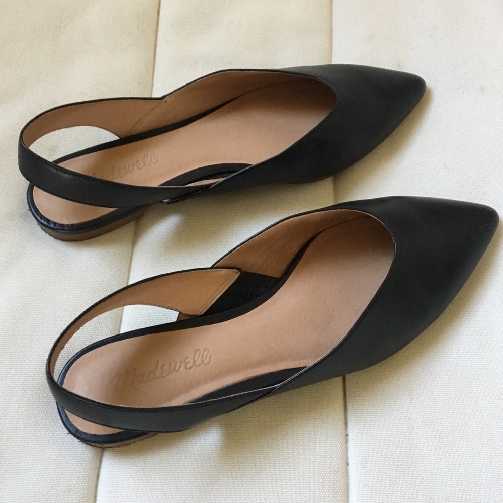 Madewell Slingback Flats Black Leather